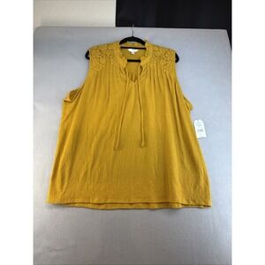 Time & Tru Women's Top Plus 2X, Sleeveless,  Detailed Neckline, Casual